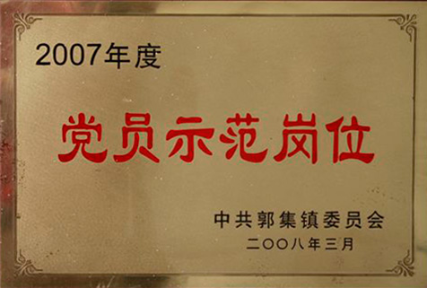 2007年度党员示范岗位