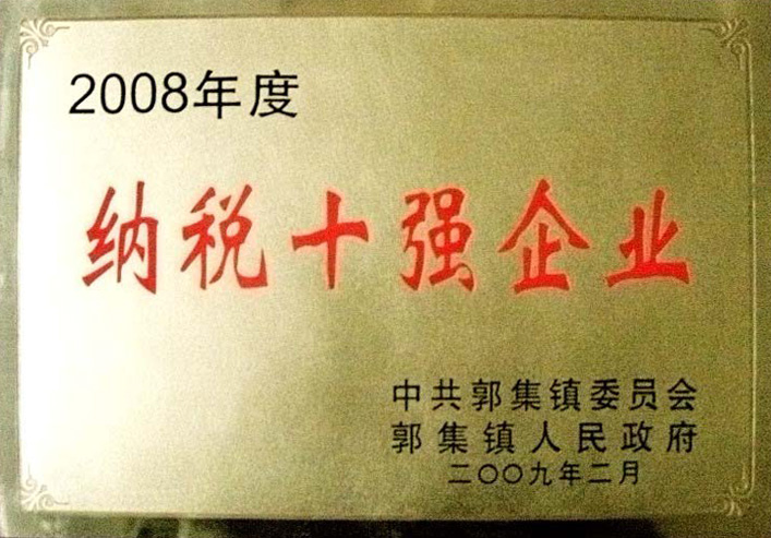 2008年度纳税十强企业